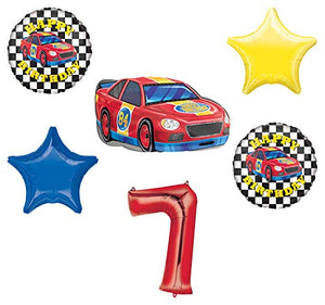 Race Car Theme 7th Birthday Party Supplies Stock Car Balloon Bouquet Decorations