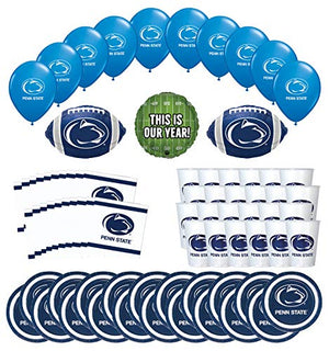 Mayflower Products Penn State Nittany Lions Football Tailgating Party Supplies for 20 Guest and Balloon Bouquet Decorations