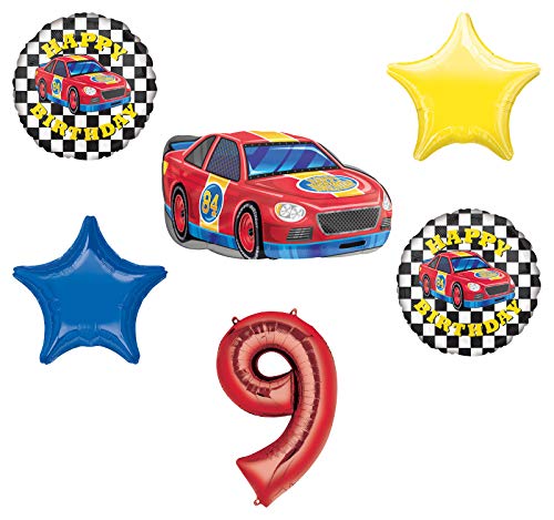 Race Car Theme 9th Birthday Party Supplies Stock Car Balloon Bouquet Decorations