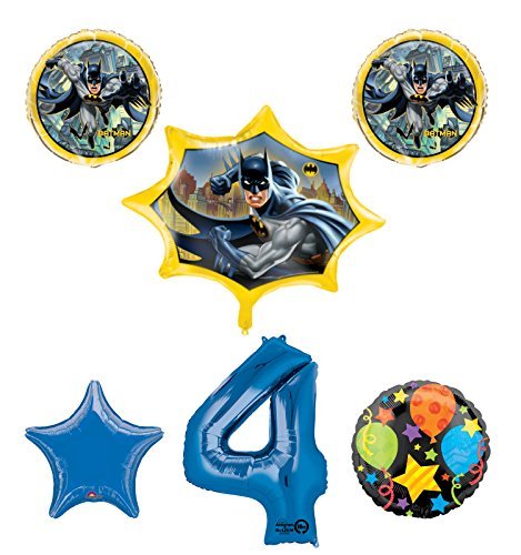 New! Batman 4th Birthday Party Balloon Decorations and Supplies