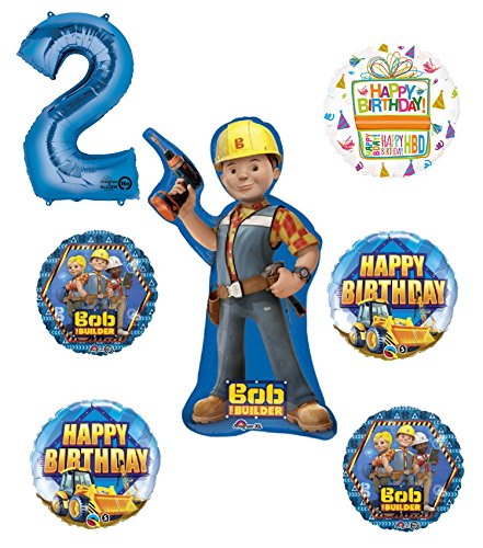 Bob The Builder Construction 2nd Birthday Party Supplies and Balloon Decorations