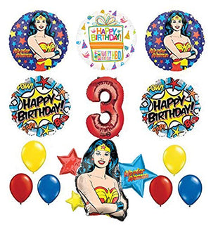 Mayflower Products Wonder Woman 3rd Birthday Party Supplies and Balloon Decorations