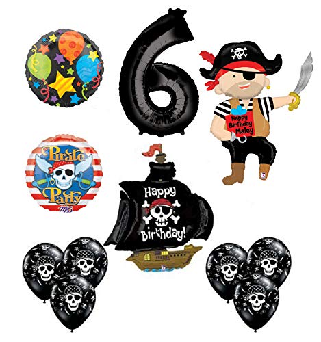 Mayflower Products Pirate 6th Birthday Party Supplies Balloon Bouquet Decorations