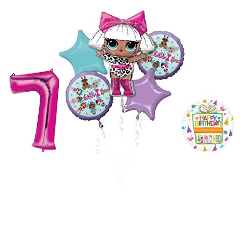LOL Party Supplies 7th Birthday Balloon Bouquet Decorations