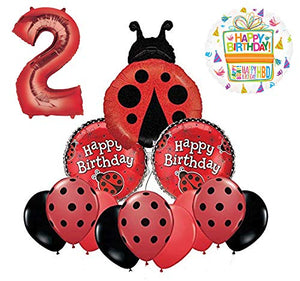Mayflower Products Ladybug 2nd Birthday Party Supplies Balloon Bouquet Decoration