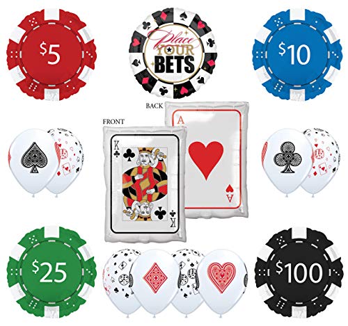 Mayflower Products Casino Night Party Supplies Ace / King Place Your Bet Poker Balloon Bouquet Decorations
