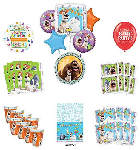 Secret Life of Pets Birthday Party Supplies 8 Guest kit and Balloon Bouquet Decorations