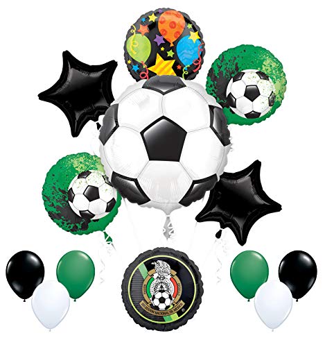 Mayflower Products Soccer Party Supplies Mexico Goal Getter Birthday Balloon Bouquet Decorations