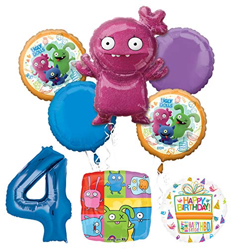 Mayflower Products Ugly Dolls Party Supplies 4th Birthday Balloon Bouquet Decorations