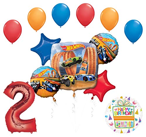 Mayflower Products Hot Wheels Party Supplies 2nd Birthday Balloon Bouquet Decorations