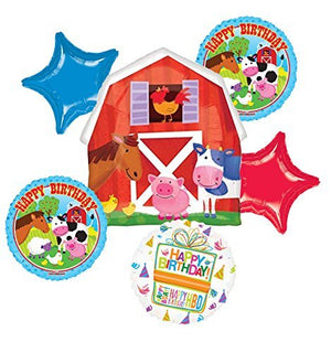 Farm Animal Birthday Party Supplies and Barn Balloon Bouquet Decorations