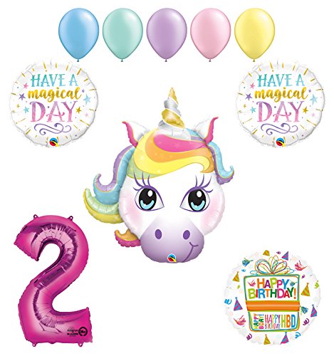 Magical Unicorn 2nd Birthday Party Supplies and Balloon Decorations