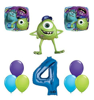 The Ultimate Monsters University Monsters Inc 4th Birthday Party Supplies and Balloon Decorations