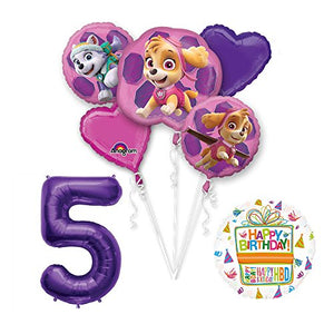 PAW PATROL SKYE & EVEREST 5th Birthday Party Balloons Decoration Supplies Chase Ryder