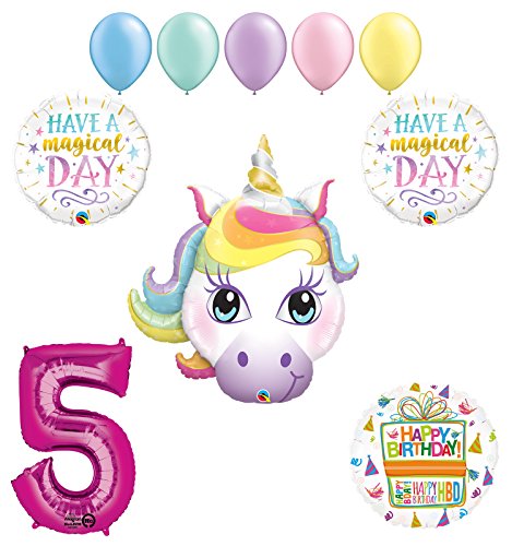 Magical Unicorn 5th Birthday Party Supplies and Balloon Decorations