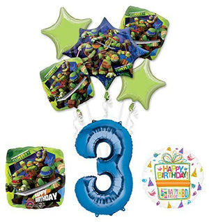 Teenage Mutant Ninja Turtles 3rd Birthday Party Supplies and TMNT Balloon Bouquet Decorations