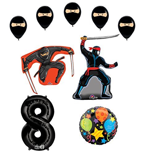 Ninja 8th Birthday Party Supplies and Balloon Decorations