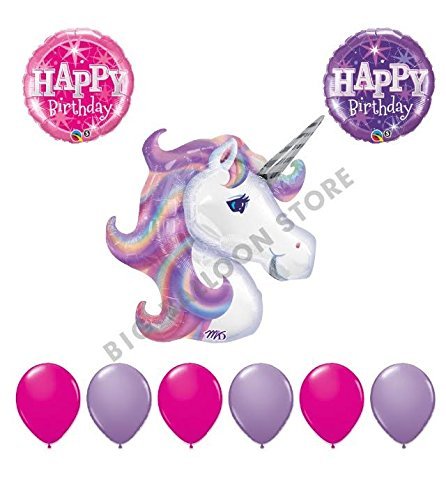 9pc Unicorn Birthday Party Balloon bouquet