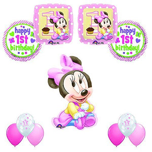 MINNIE MOUSE 1st Birthday Party 11pc Balloon Decoration Kit