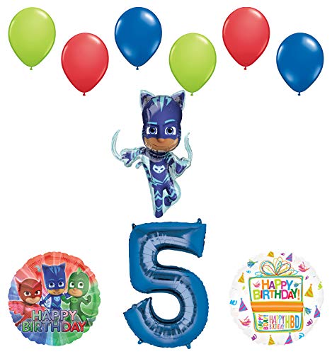 Mayflower Products PJ Masks Catboy 5th Birthday Party Supplies Balloon Bouquet Decorations