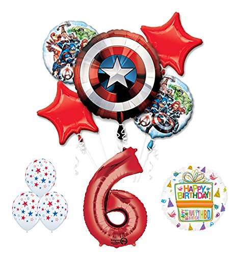 The Ultimate Avengers Super Hero 6th Birthday Party Supplies and Balloon Decorations