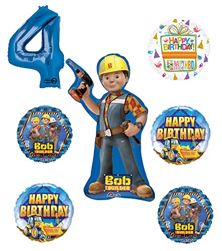 Bob The Builder Construction 4th Birthday Party Supplies and Balloon Decorations