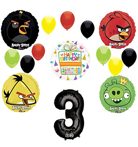 Angry Birds Party Supplies 3rd Birthday Balloon Bouquet Decorations