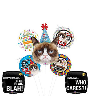 Grumpy Cat Party Face Birthday Party Supplies Blah Blah Blah Balloon Bouquet Decorations