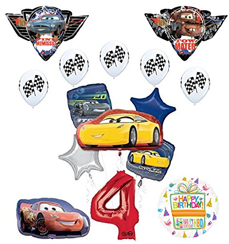 Disney Pixar Cars "3" 4th Birthday Party Supplies