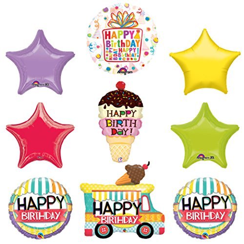 Ice Cream Cone Sprinkles Birthday Party Supplies Decoration Balloon Kit