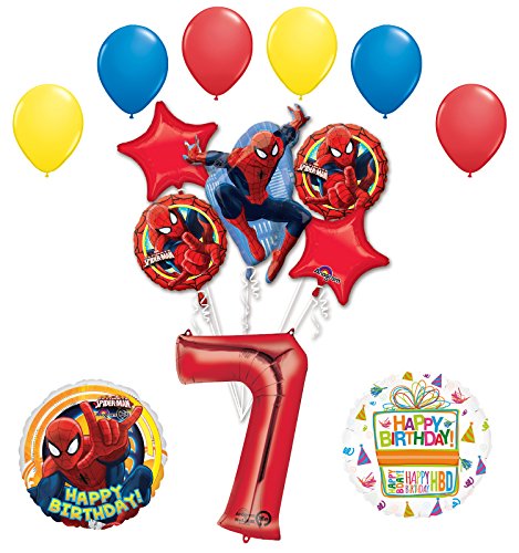 The Ultimate Spider-Man 7th Birthday Party Supplies and Balloon Decorations