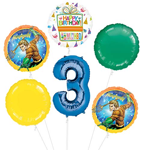 Aquaman 3rd Birthday Party Supplies Balloon Bouquet Decorations