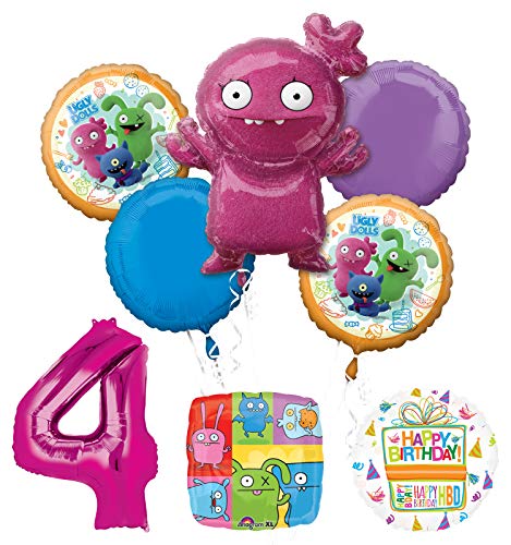 Mayflower Products Ugly Dolls 4th Birthday Party Supplies Balloon Bouquet Decorations