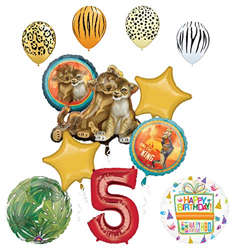 Lion King Party Supplies 5th Birthday Balloon Bouquet Decorations