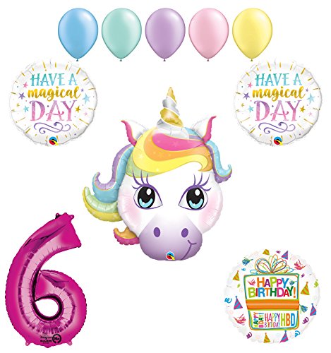 Magical Unicorn 6th Birthday Party Supplies and Balloon Decorations