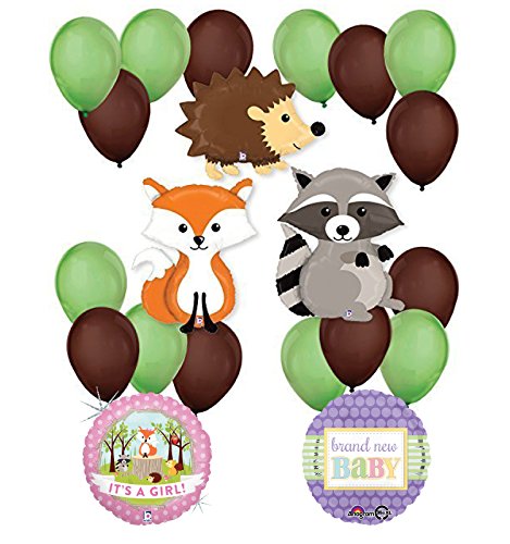 Woodland Critters Creatures Baby Girl Baby Shower Party Supplies