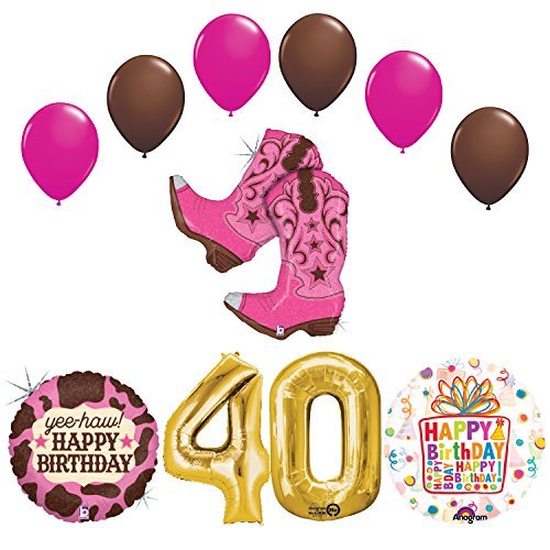 Wild West Cowgirl Boots Western 40th Birthday Party Supplies and Balloons Decorations