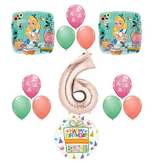 Alice in Wonderland Tea Time 6th Birthday Party Supplies Mad Hatter Balloons Decoration