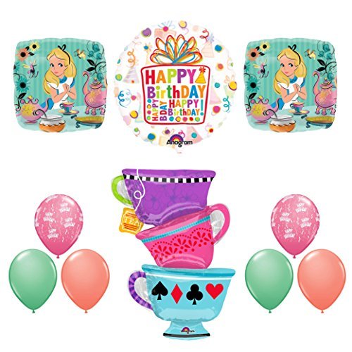 ALICE IN WONDERLAND Tea Party Birthday Balloons Decoration Supplies Tea Cup