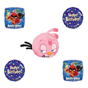 Angry Birds Pink Bird Birthday Balloon Bouquet Decoration supplies