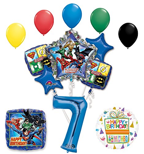 The Ultimate Justice League Superhero 7th Birthday Party Supplies and Balloon Decorations
