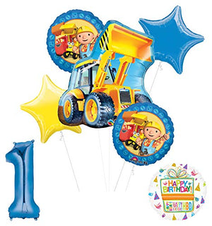 Mayflower Products Bob The Builder Construction Party Supplies 1st Birthday Balloon Bouquet Decorations