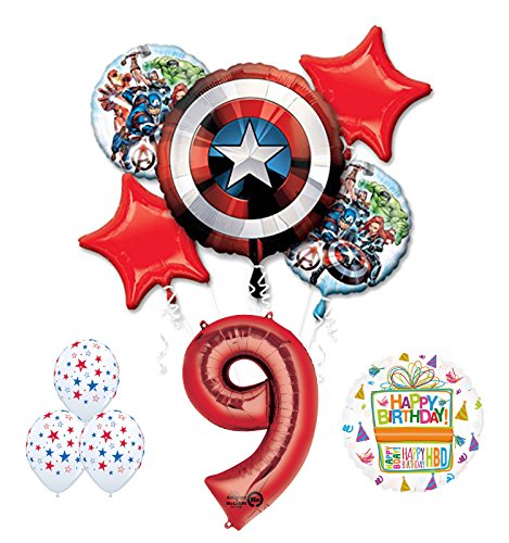 The Ultimate Avengers Super Hero 9th Birthday Party Supplies and Balloon Decorations