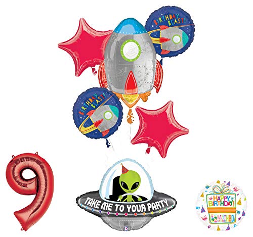 Mayflower Products Blast Off Space Alien 1st Birthday Party Supplies Balloon Bouquet Decoration