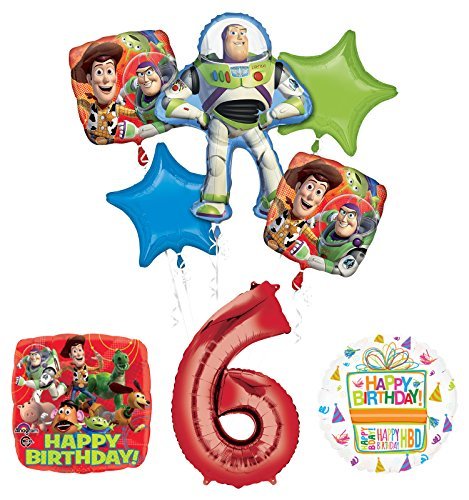 Toy Story 6th Birthday Party Supplies and Balloon Bouquet Decorations