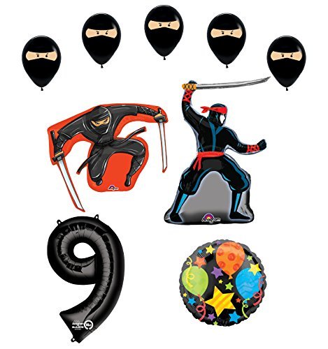 Ninja 9th Birthday Party Supplies and Balloon Decorations