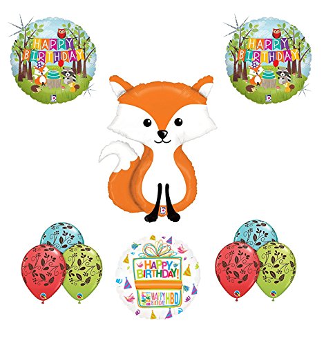 Woodland Creatures Birthday Party Supplies Baby Shower Fox Balloon Bouquet Decorations
