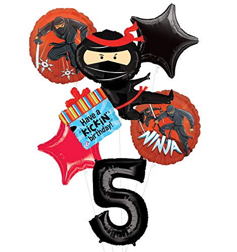 Mayflower Products Ninja Birthday Party Supplies Have A Happy Kickin 5th Birthday Balloon Bouquet Decorations