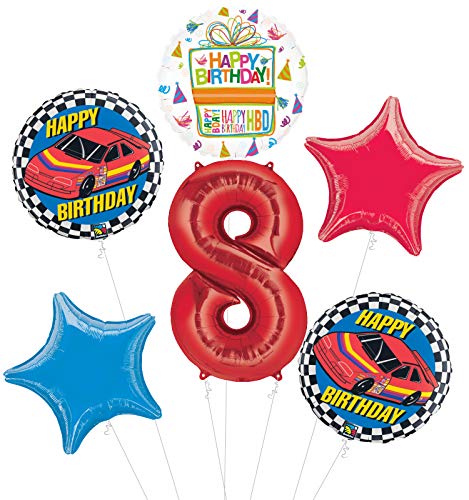 Race Car 8th Birthday Party Supplies Stock Car Balloon Bouquet Decorations