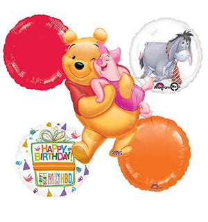 Winnie The Pooh, Piglet and Eeyore Birthday Party Balloon Bouquet Decorations
